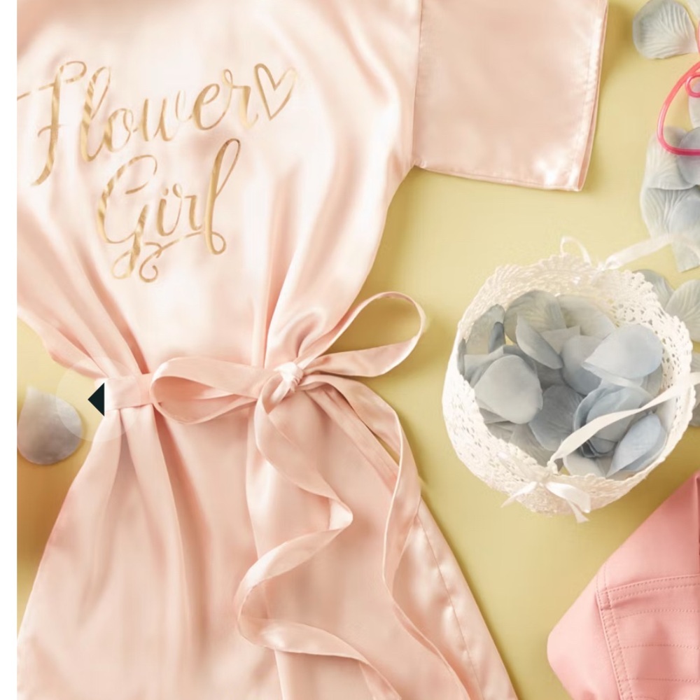 David's Bridal Pink Flower Girl Robe